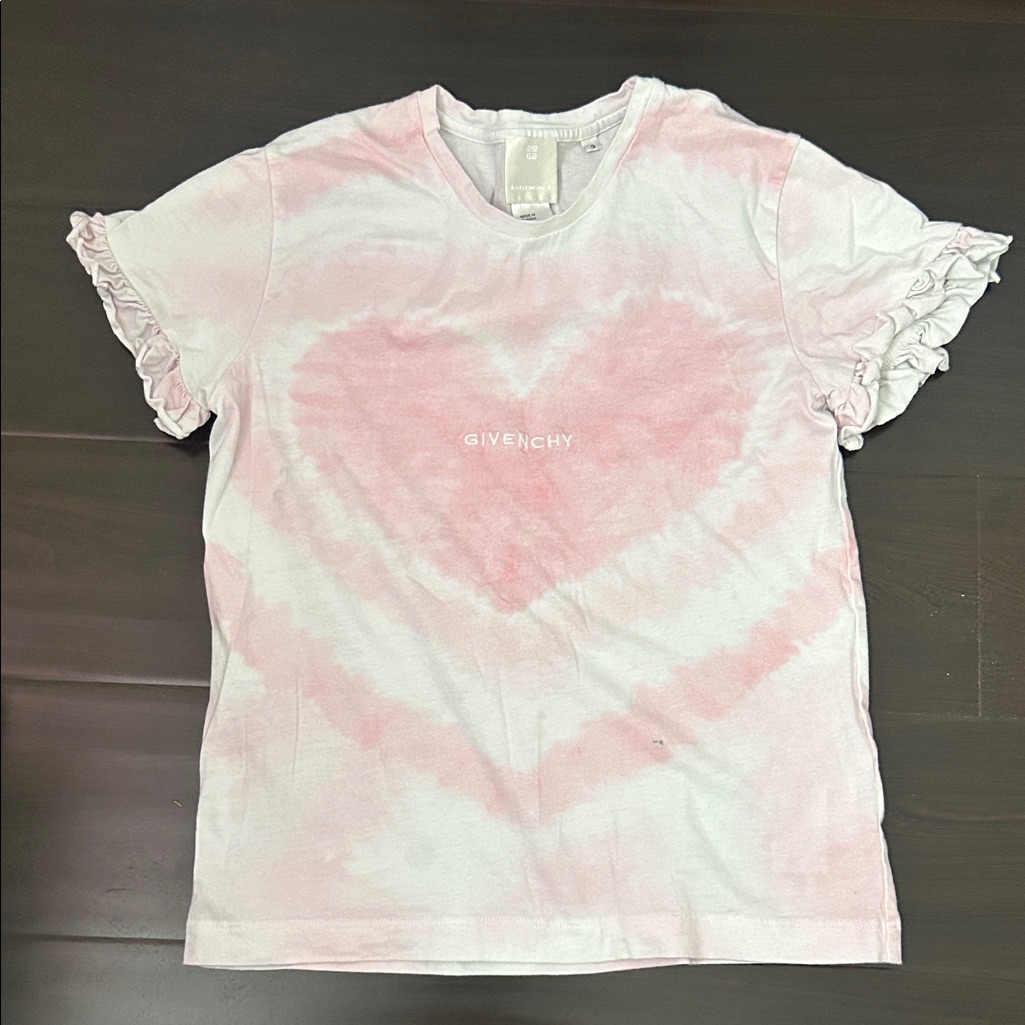 Givenchy Kids Pink Tie-Dye Heart T-Shirt Size 12